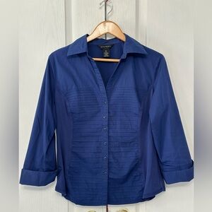 Investments Women's Button-Down Pleated Front Long Sleeve Shirt Top Size‎ XL